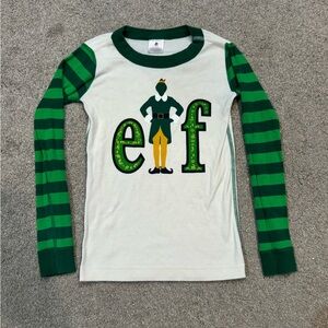 Hanna Andersson ELF Christmas Organic Long John Pajama Top size 120 (U.S. 6-7)